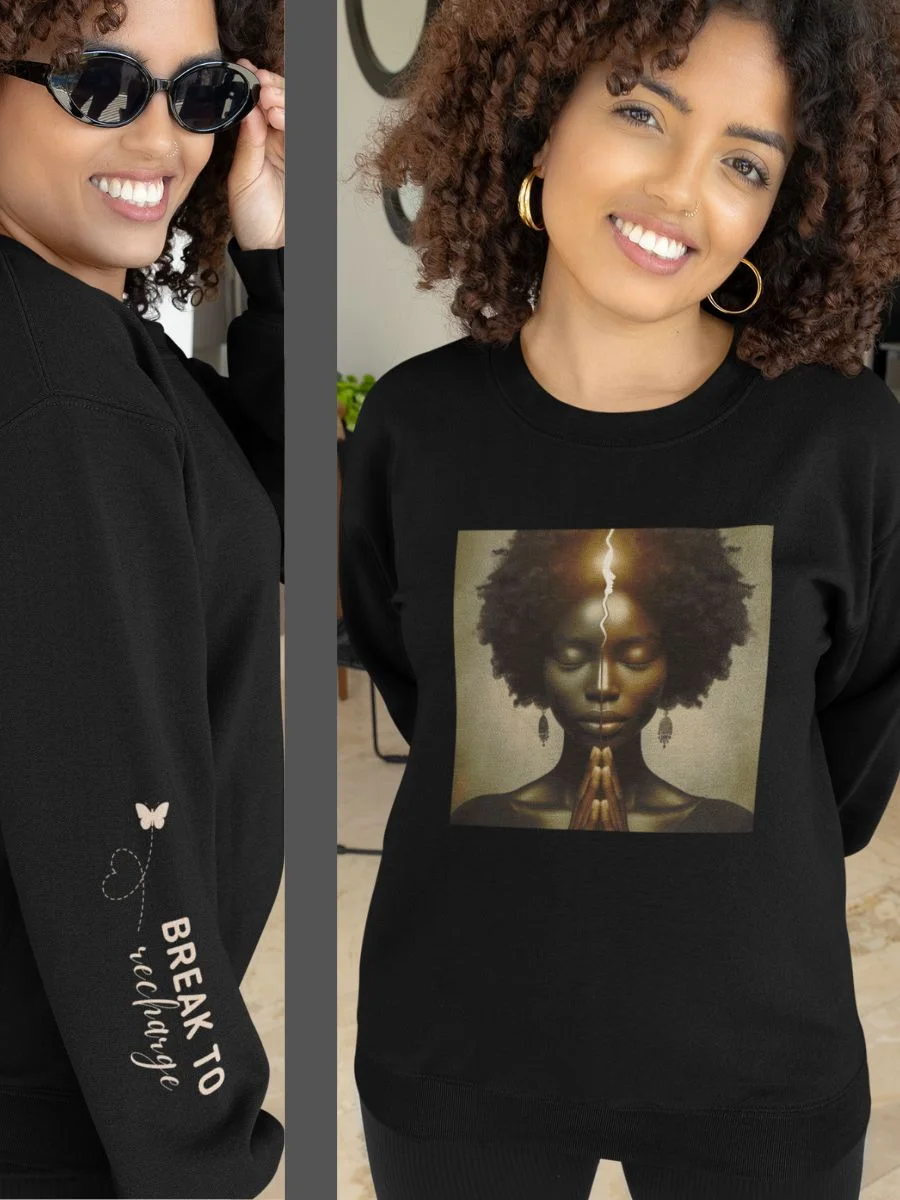 Feminine Divine Break to Recharge - Sweatshirt with Sleeve Print product image (1)
