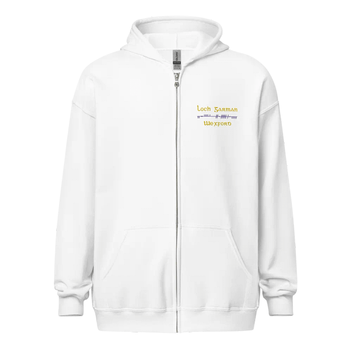Wexford/Loch Garman Orthodox style Ogham. embroidered Zip Hoodie product image (1)