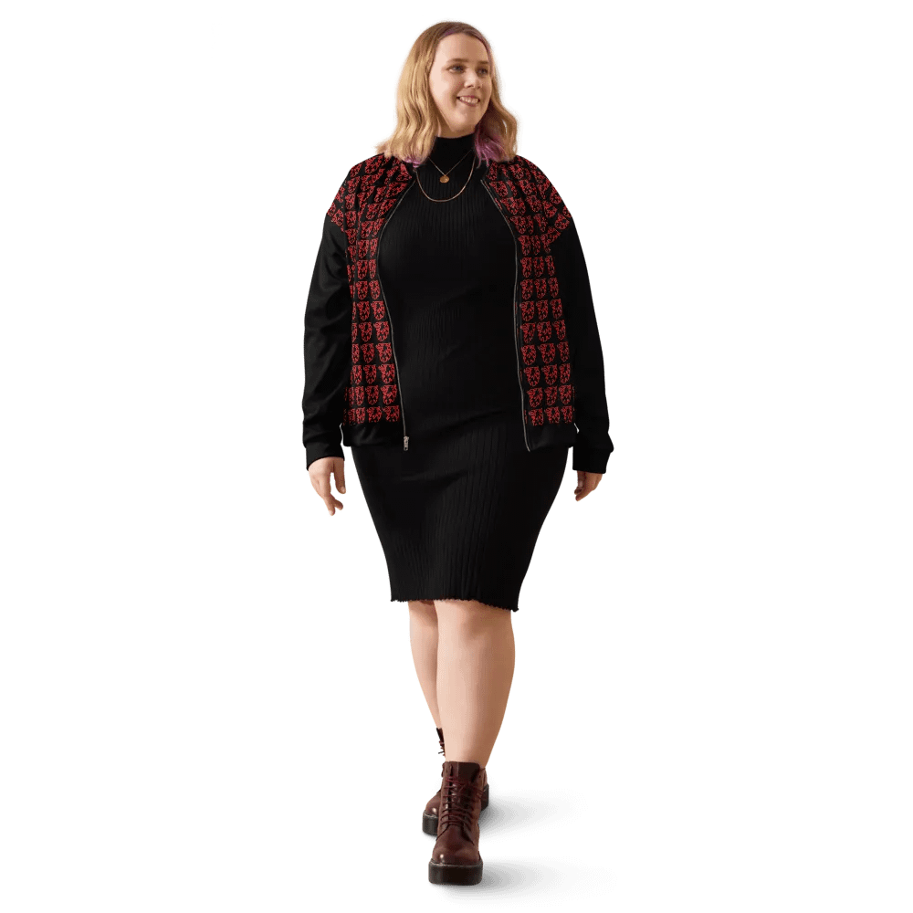 All-Over Print Bomber Jacket by Sublicolor 144/Gripen Black and Red product image (2)