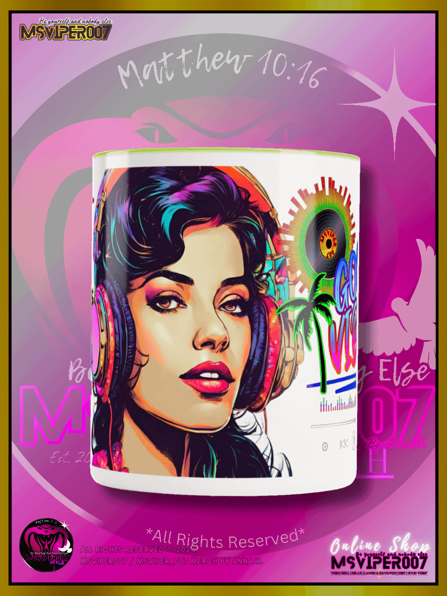 Mugs - MsViper007's "Good Vibin' [spectrum - V3]" Hot Beverage Mug with color inside by Anna H. product image (2)