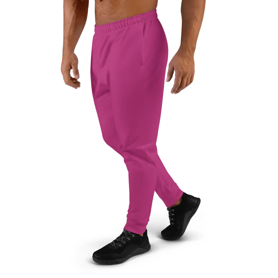 Plain Medium Plum Pink Light Summer Recycled Polyester Premium Men's Joggers by Treasure Pie product image (2)