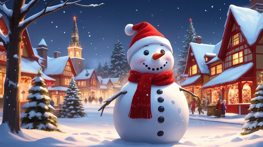 The Snowman’s Festive Wonderland Christmas in the Village - Frame TV III product image (1)