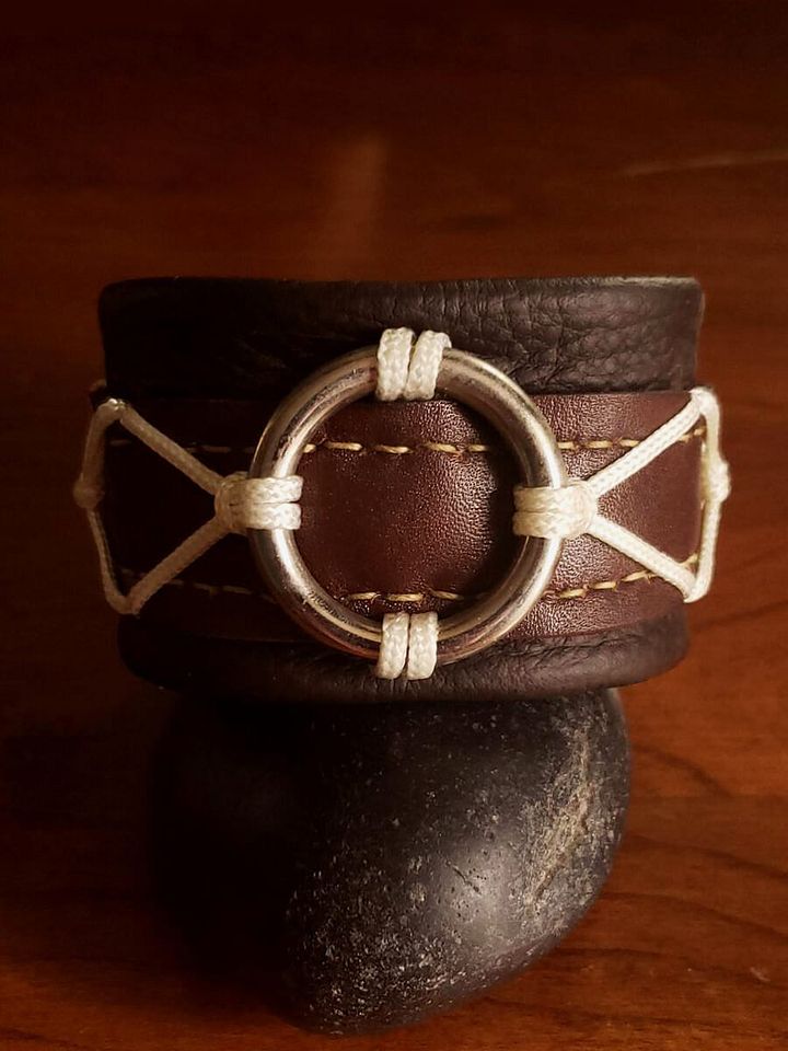 Brown & White Shibari Cuff (custom order) product image (1)