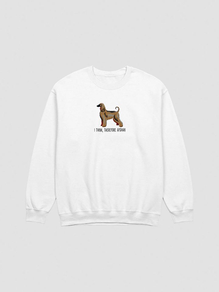 I Think Therefore Afghan Sweatshirt (Embroidered) of an Afghan Hound(Sable) product image (4)