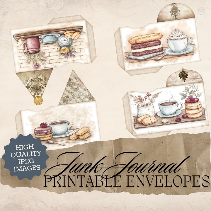 Coffee & Biscuits - Printable Envelopes V5 product image (1)
