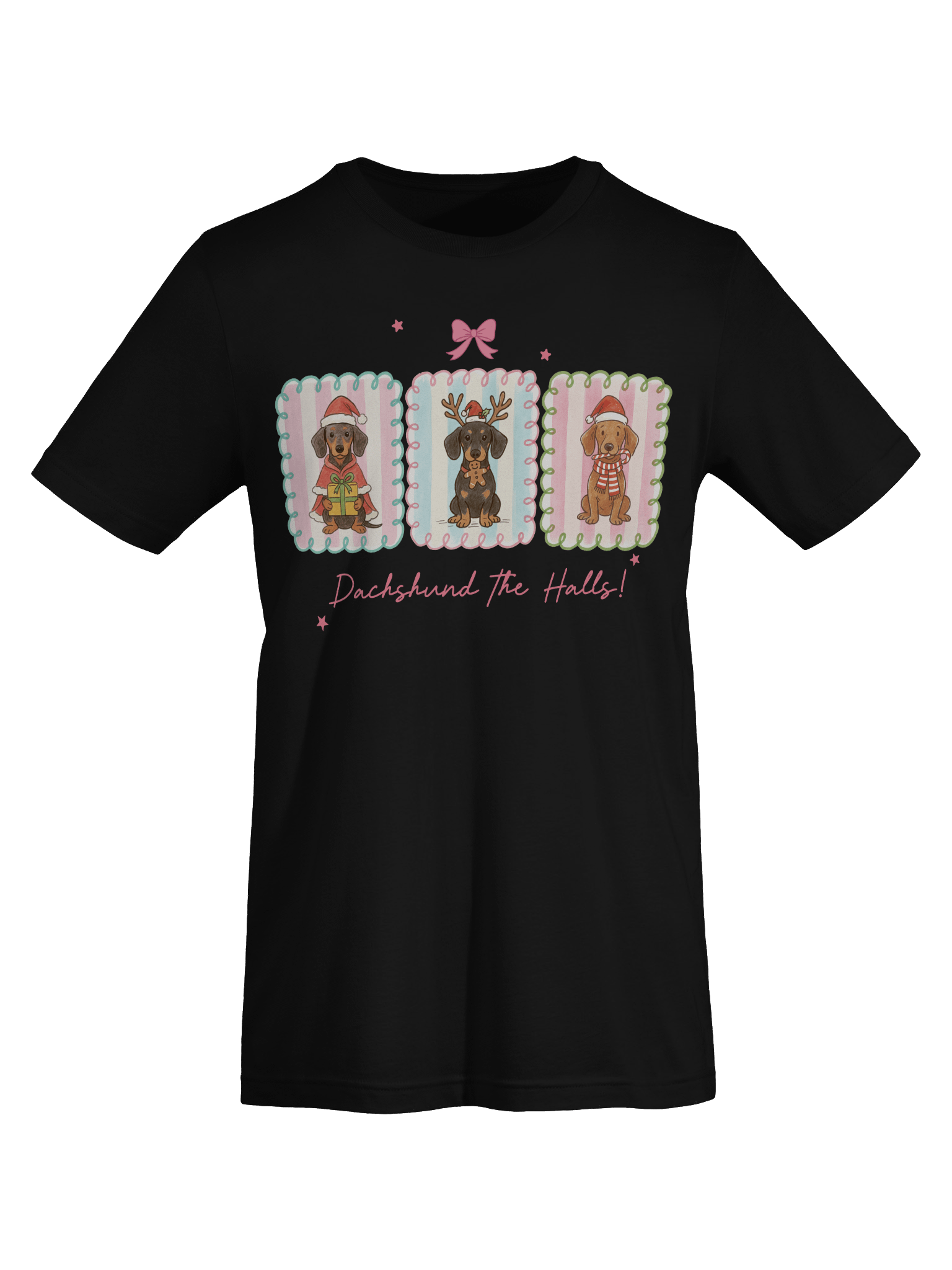 Dachshund The Halls Christmas T-Shirt – Cute Holiday Dog Pun Design product image (8)