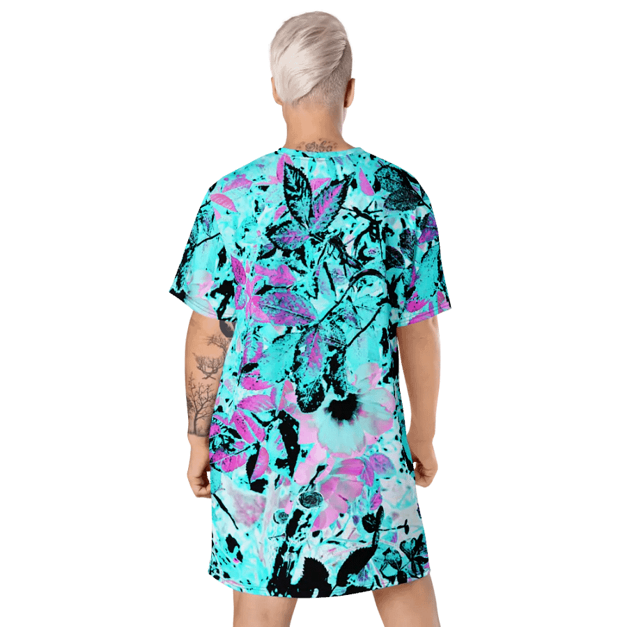Cyan and Pink Scottish Highlands Garden Women's T Shirt Dress product image (9)