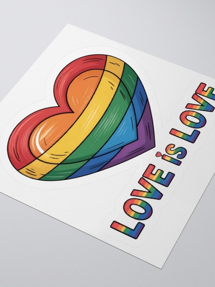 Love is Love Pride Sticker - Rainbow Heart Design product image (8)