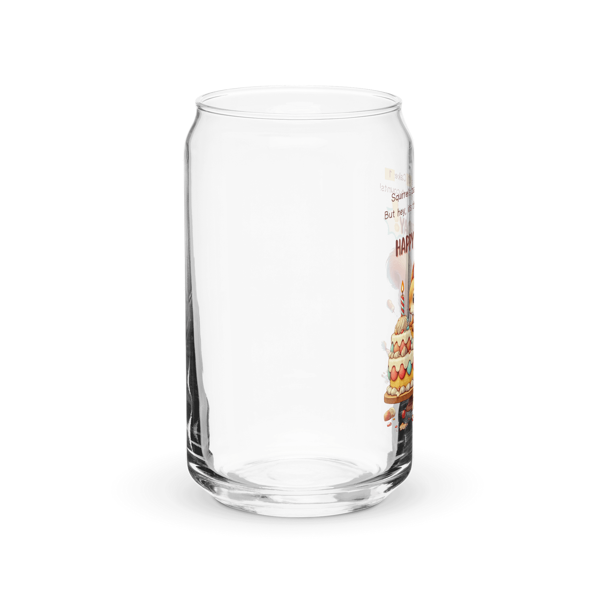 Squirrel Happy Birthday Cake Can-shaped Glass product image (4)