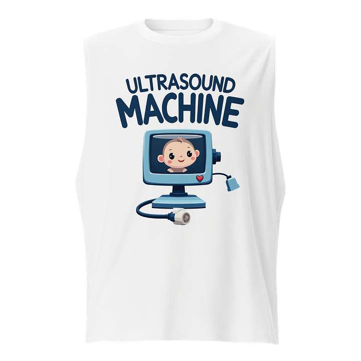 Smiling Baby Ultrasound Cartoon Muscle Tank product image (1)
