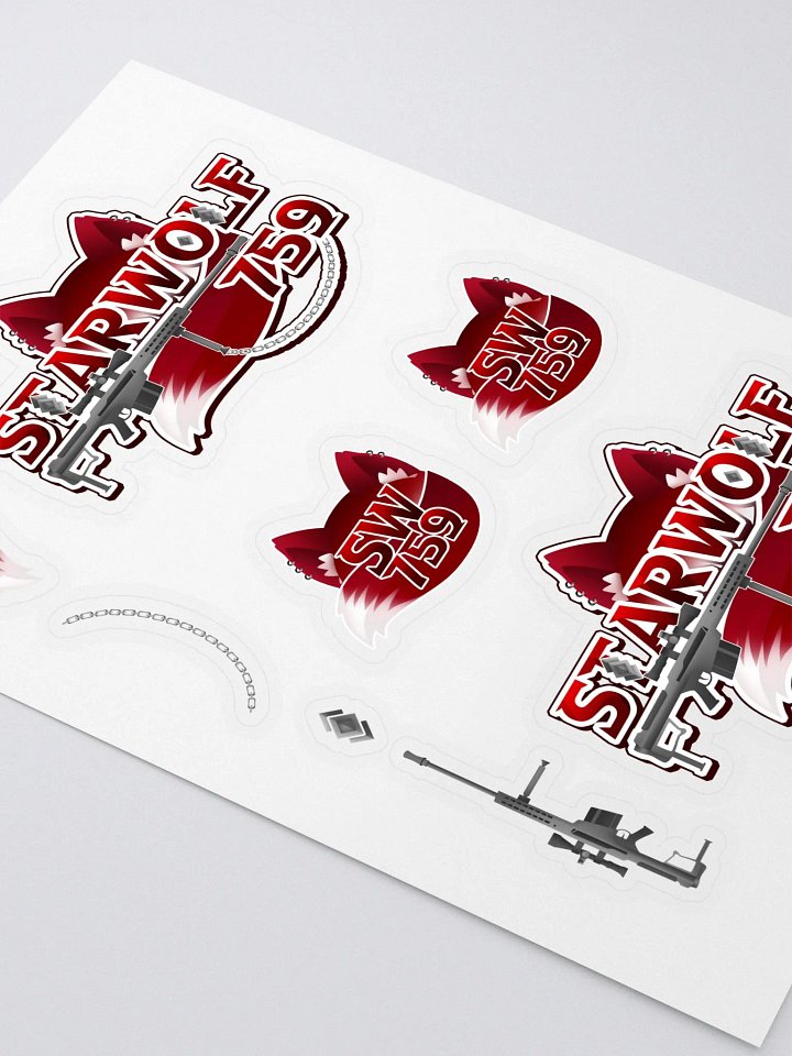 StarWolf759 logo kiss cut sticker sheet product image (2)