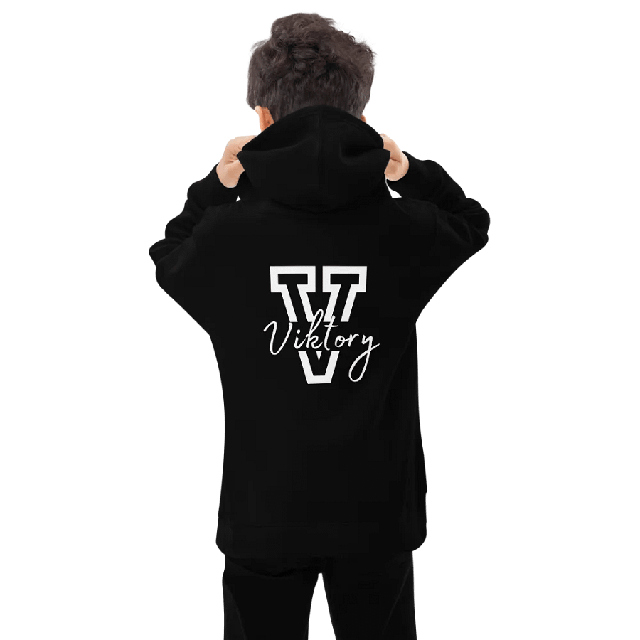 Kids Black Hoodie (white logo) product image (1)