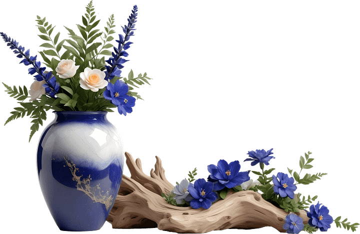 Boho Chic Lapis Lazuli-Style Vase, PNG product image (1)