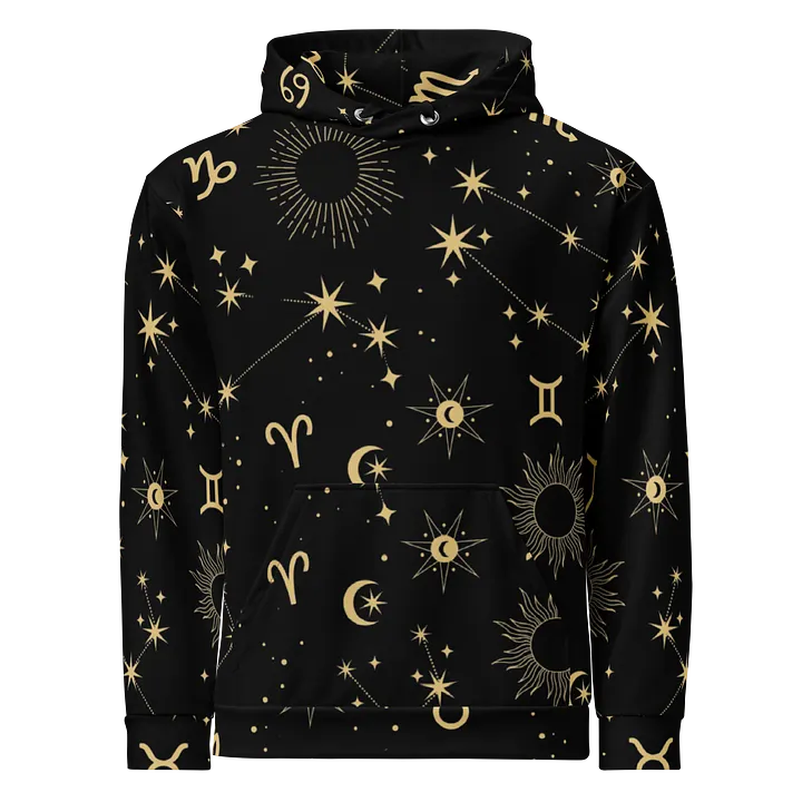 Celestial Zodiac Unisex Hoodie Astrology-Inspired All-Over Print Hoodie for Star Sign & Cosmic Style Lovers product image (1)