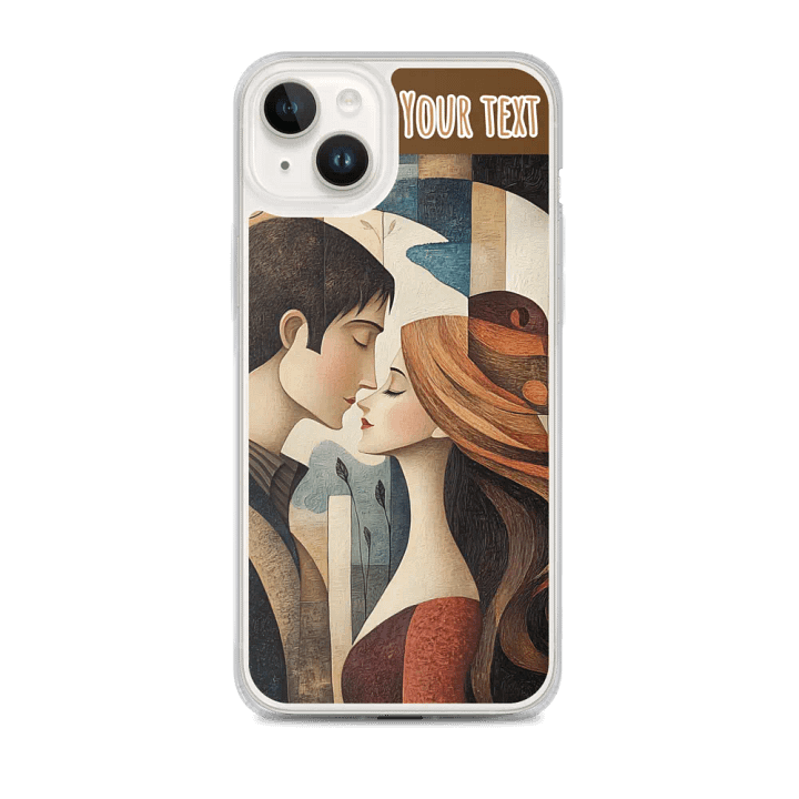 cubist landscape paintings with an in-love couple iPhone® Clear Case product image (1)