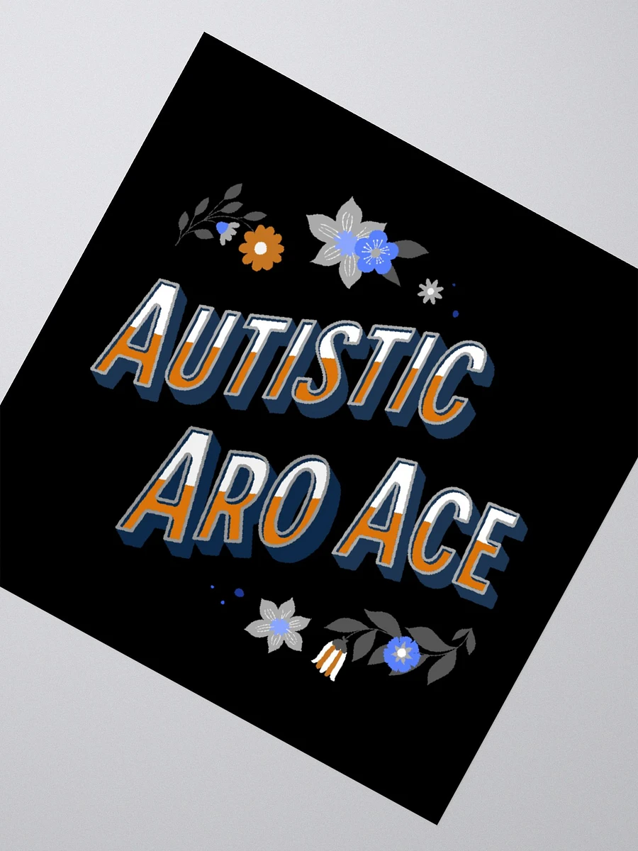 Floral Autistic Aro Ace Sticker (Sunset Palette) product image (4)