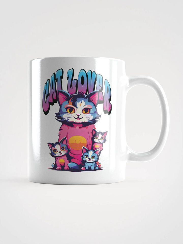 Cat Lover White Glossy Mug | Adorable Mother Cat and Kittens Design | Perfect Gift for Cat Enthusiasts and Cat Moms product image (1)