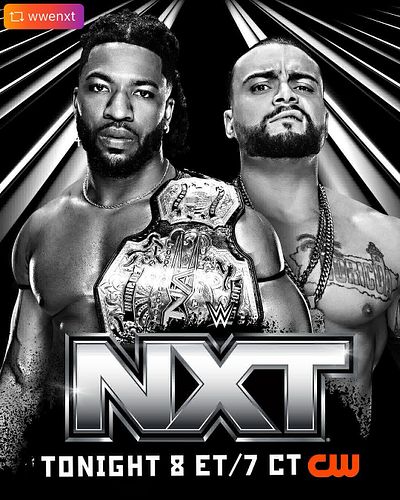 TONIGHT on #WWENXT:

🏆 @trickwilliams_wwe defends the @tnawrestling World Title against @santana_proud

👊 @mylesborne_wwe bat...