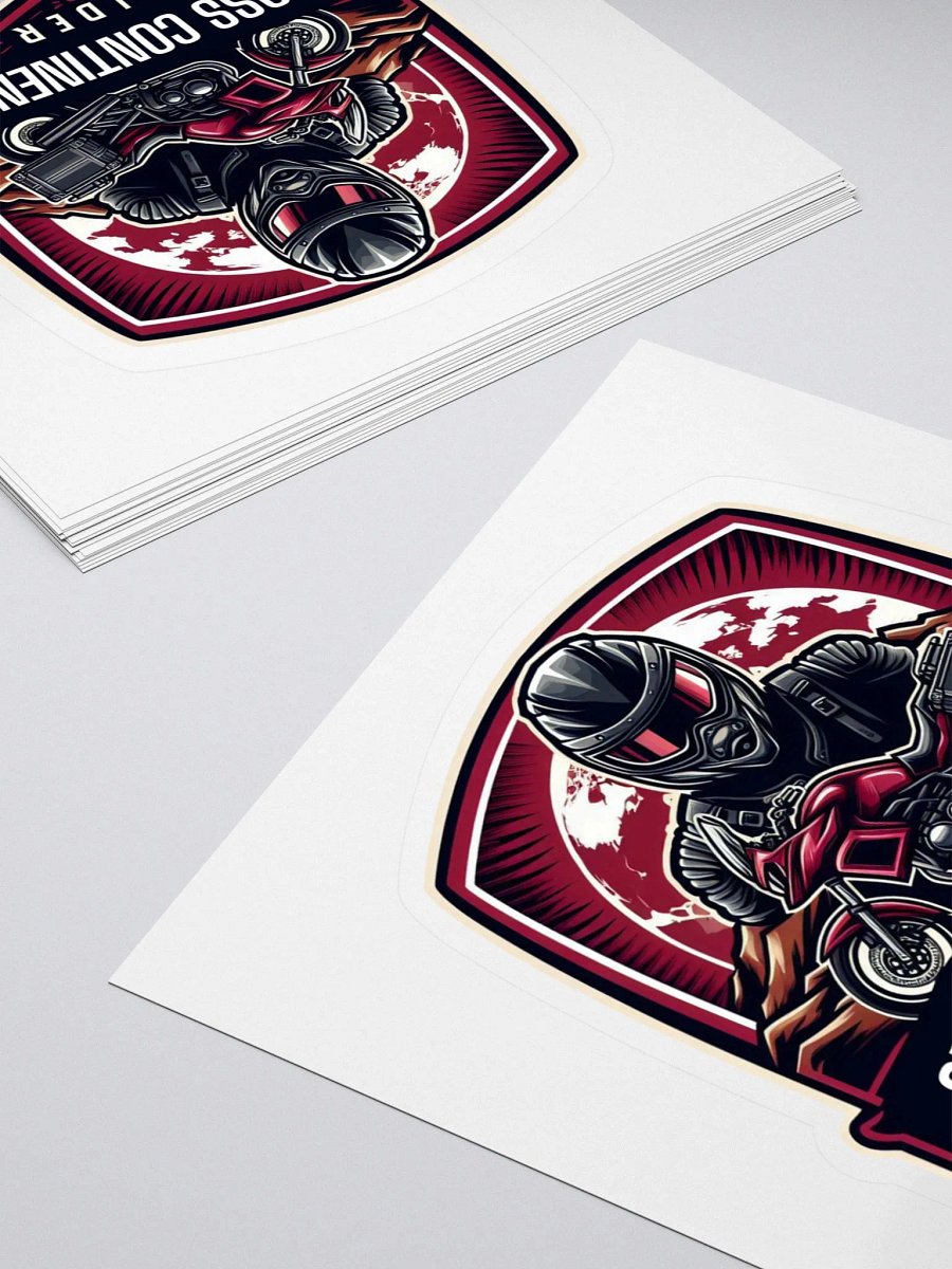 Cross Continental Rider Kiss Cut Stickers | AI design cross continental touring product image (4)