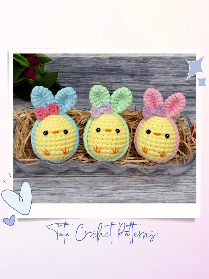 PDF Pattern - Crochet A Chick In Easter Egg & Bunny Ears product image (2)