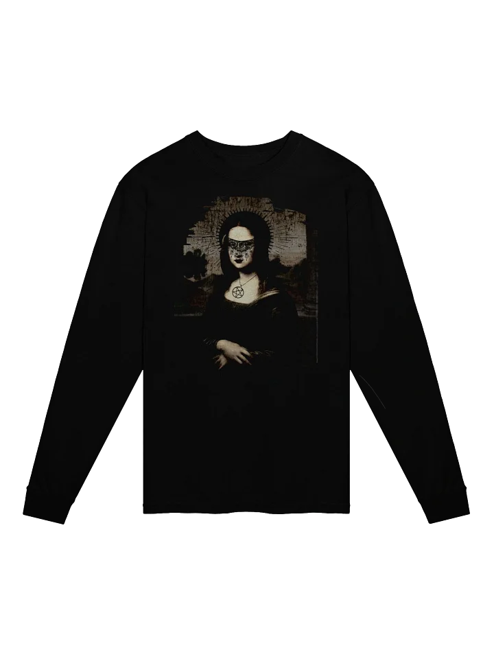 Occult Mona Lisa with Lace Eye Veil - Unisex Long Sleeve T-Shirt product image (1)