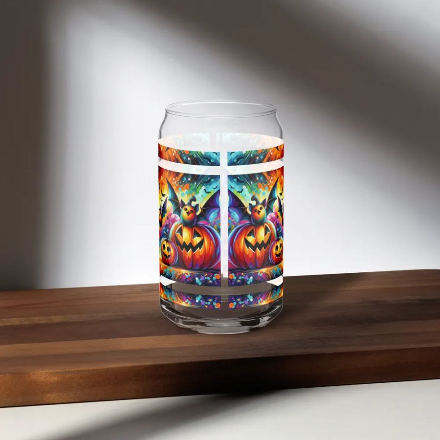 Beautiful Bats & Pumpkins Halloween Themed Glass product image (5)