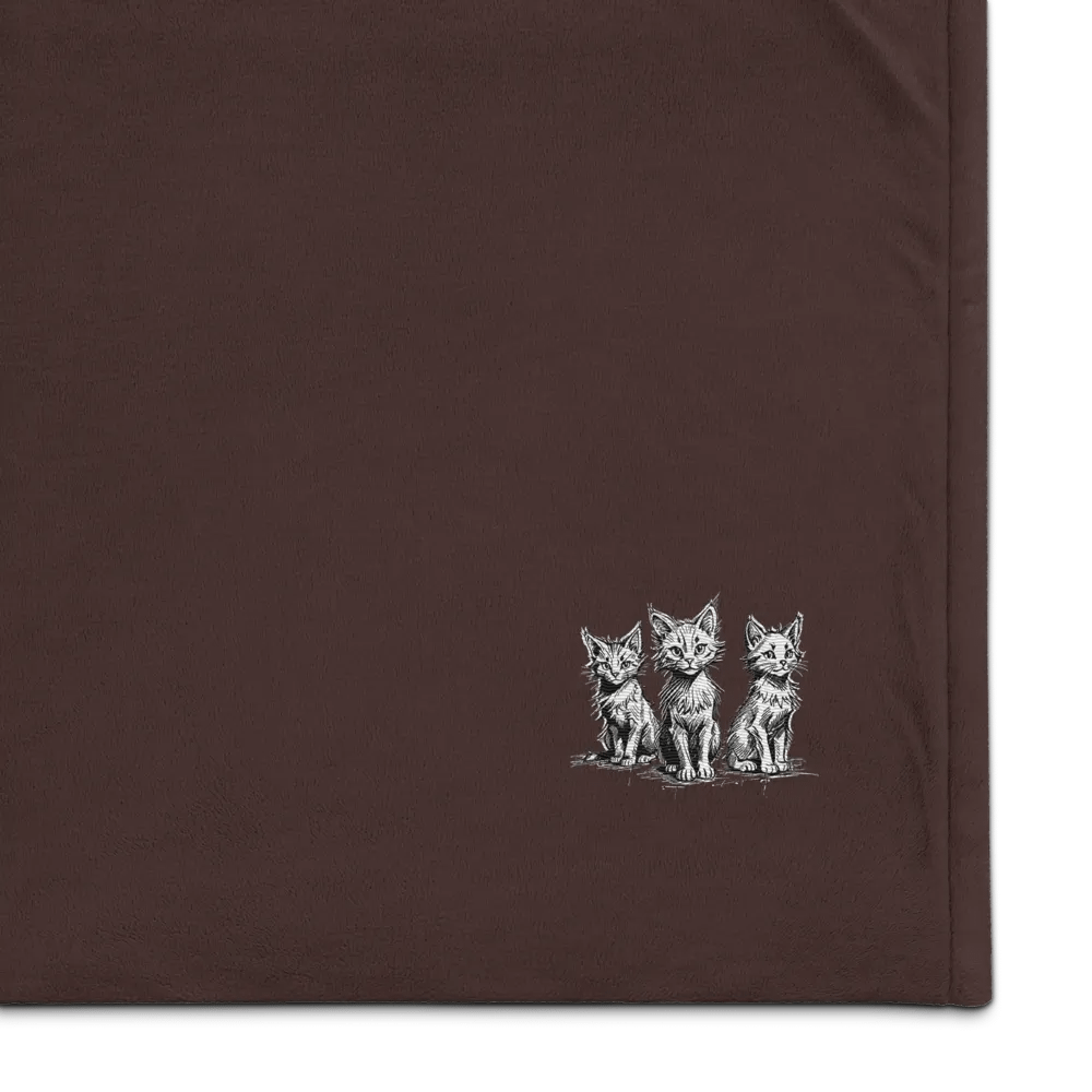 Whiskered Trio Premium Embroidered Sherpa Blanket product image (1)