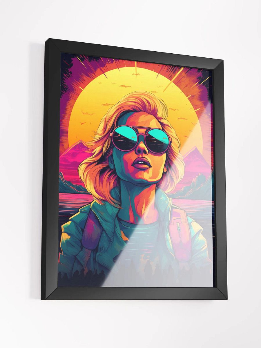girl retro wave framed print product image (3)