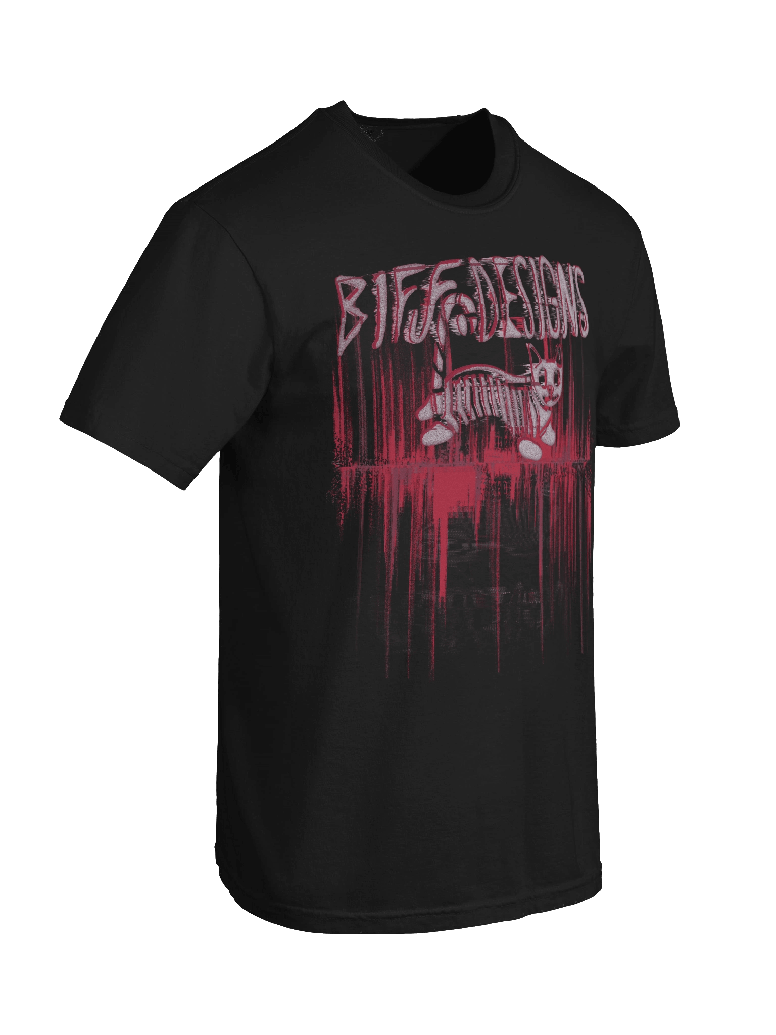 Biff Designs Glitchcore Bone Cat T-Shirt product image (8)