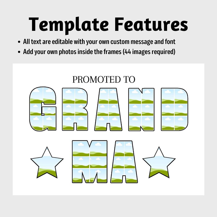 Promoted to Grandma Photo Collage Canva Template product image (4)