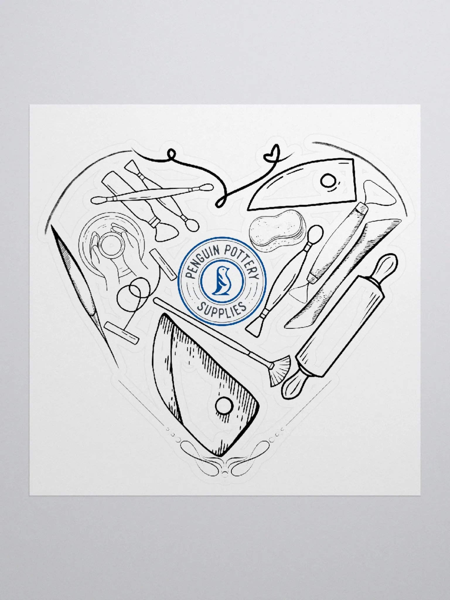 Penguin Pottery Love Sticker Limited Edition product image (1)