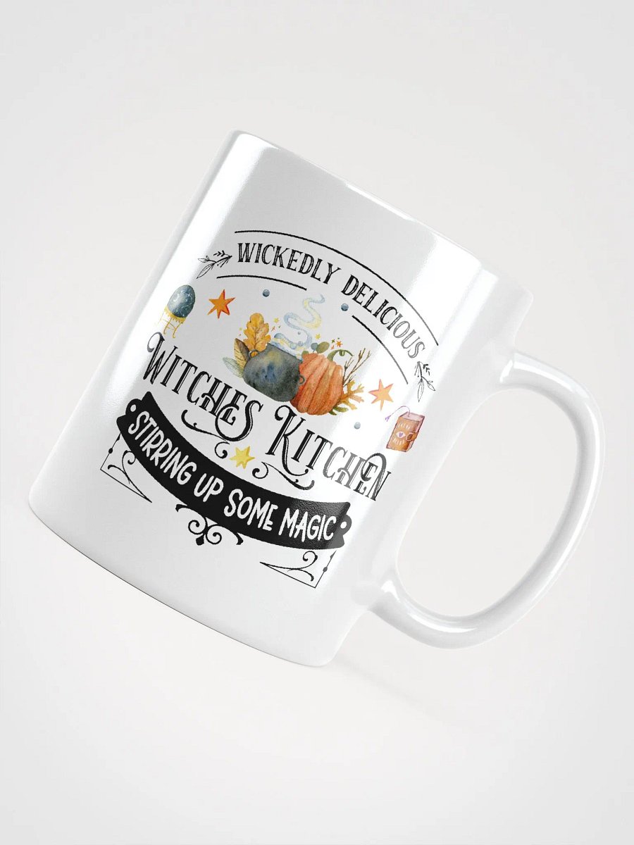 Wickedly Delicious Stirring Up Some Magic WHITE GLOSSY MUG - Witchy, Kitchen Witch, Magic Kitchen Gift product image (4)