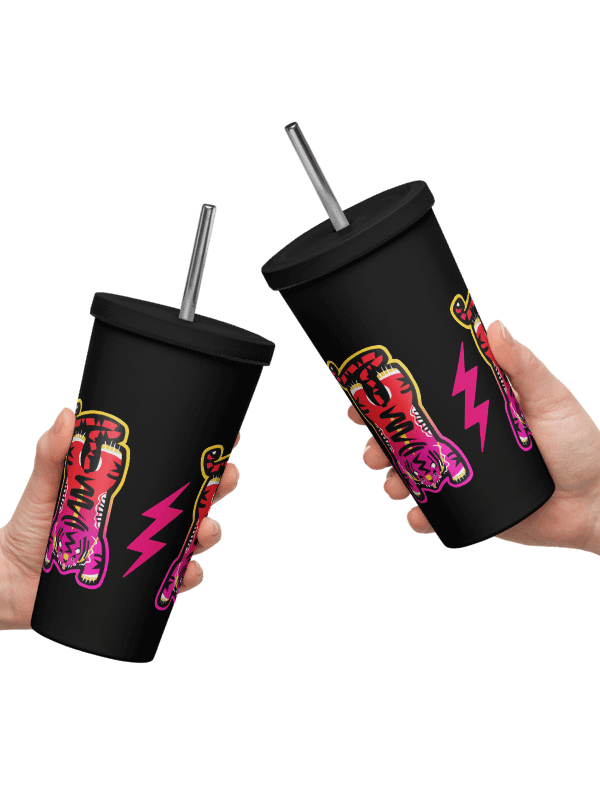 Pink and Red Tiger - Tumbler in Black product image (1)