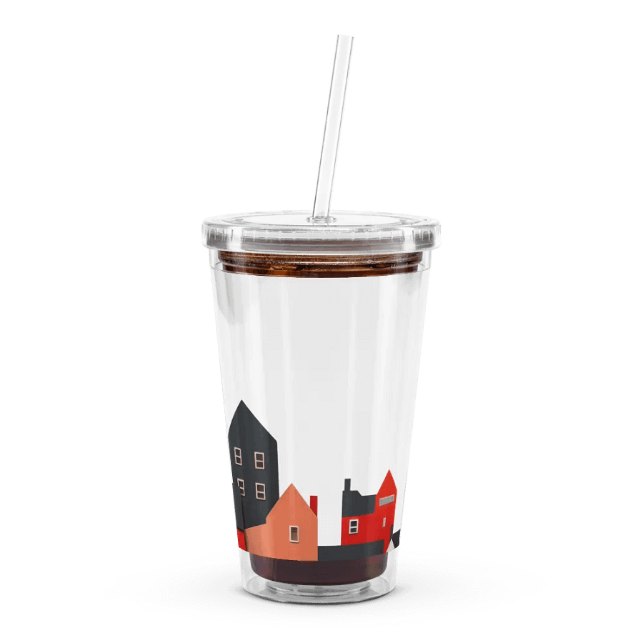 'No Nos Avergonzamos de las Buenas Noticias' Whimsical Town Spanish Tumbler product image (6)