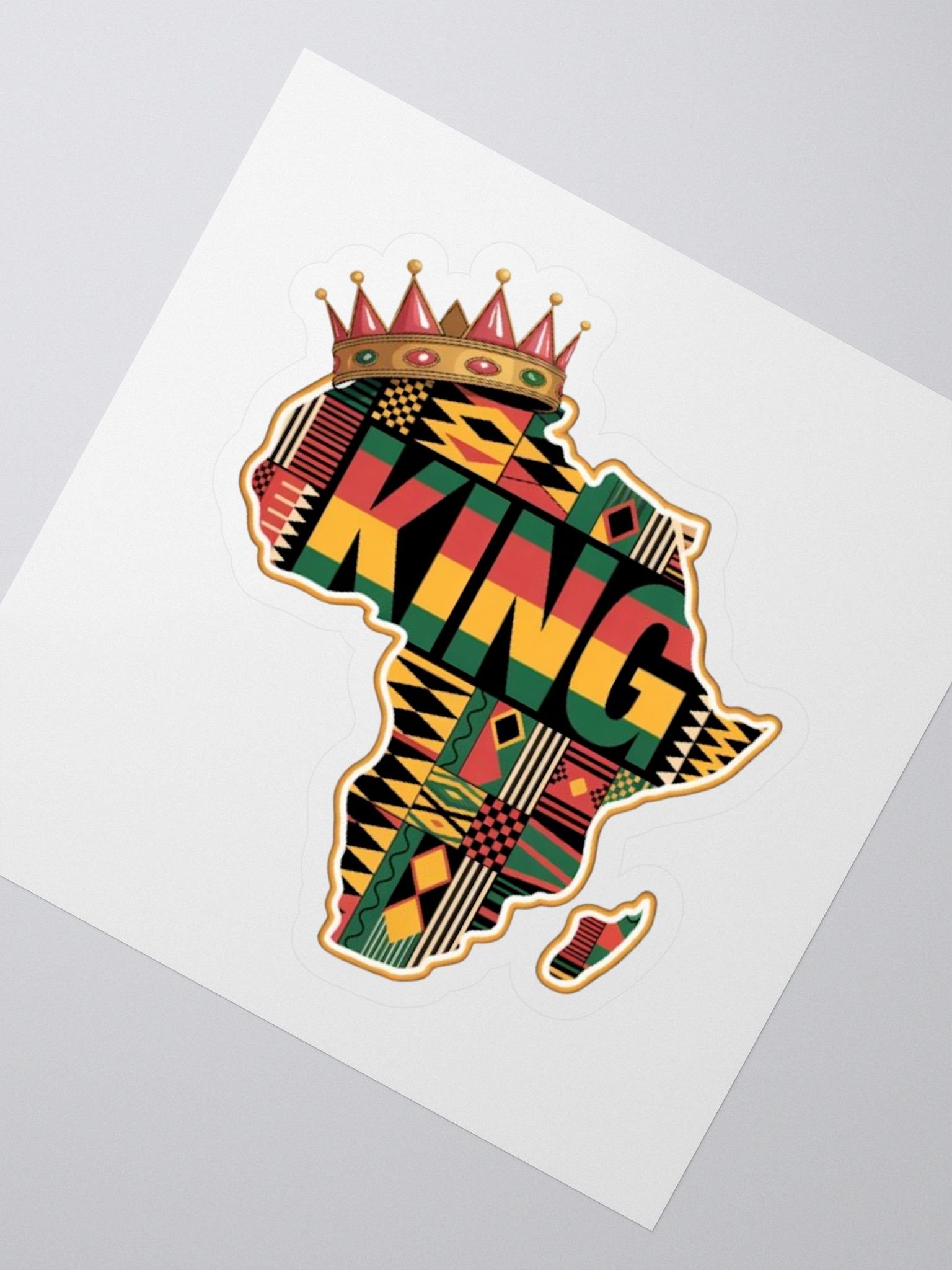 African King Kente Print Pattern Map of Africa Sticker product image (2)