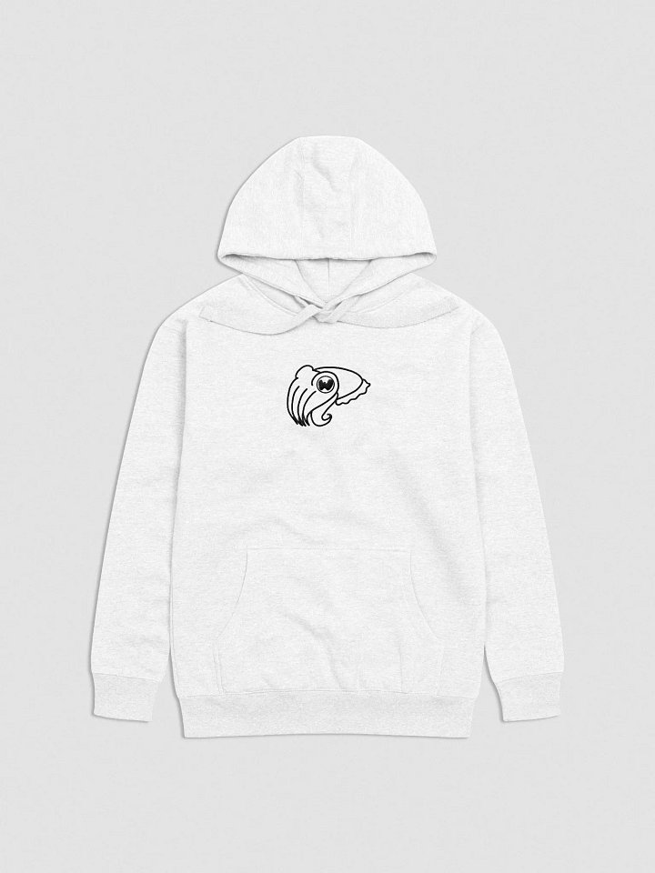 Simple Cuttlefish Outline Embroidered Hoodie - black embroidery product image (14)