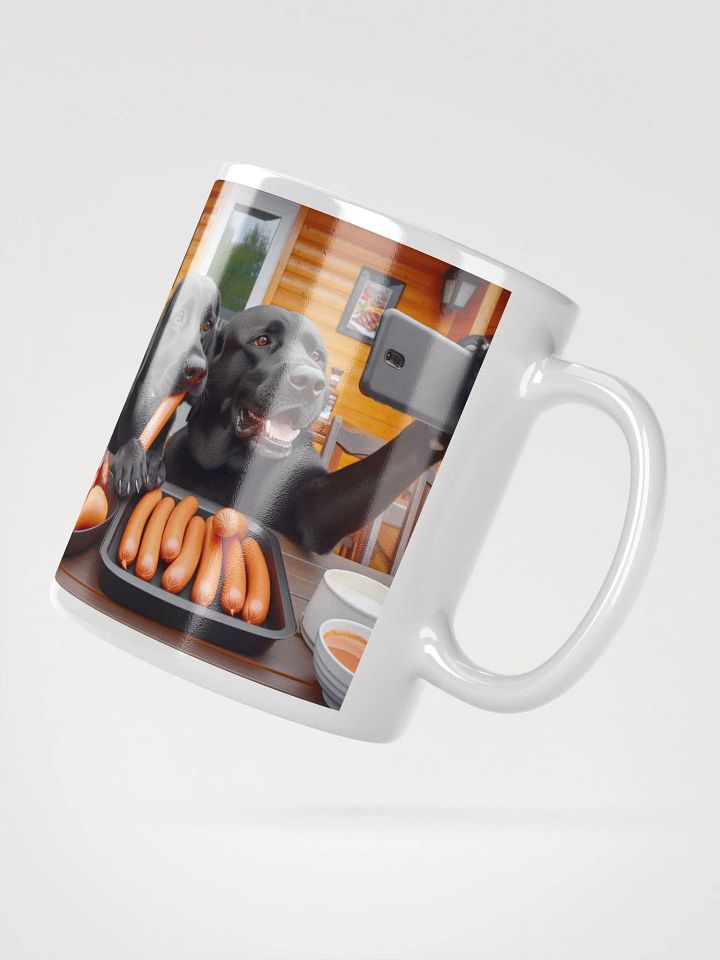 Labrador Hot Dog Selfie #Humorous Glossy White Mug product image (2)