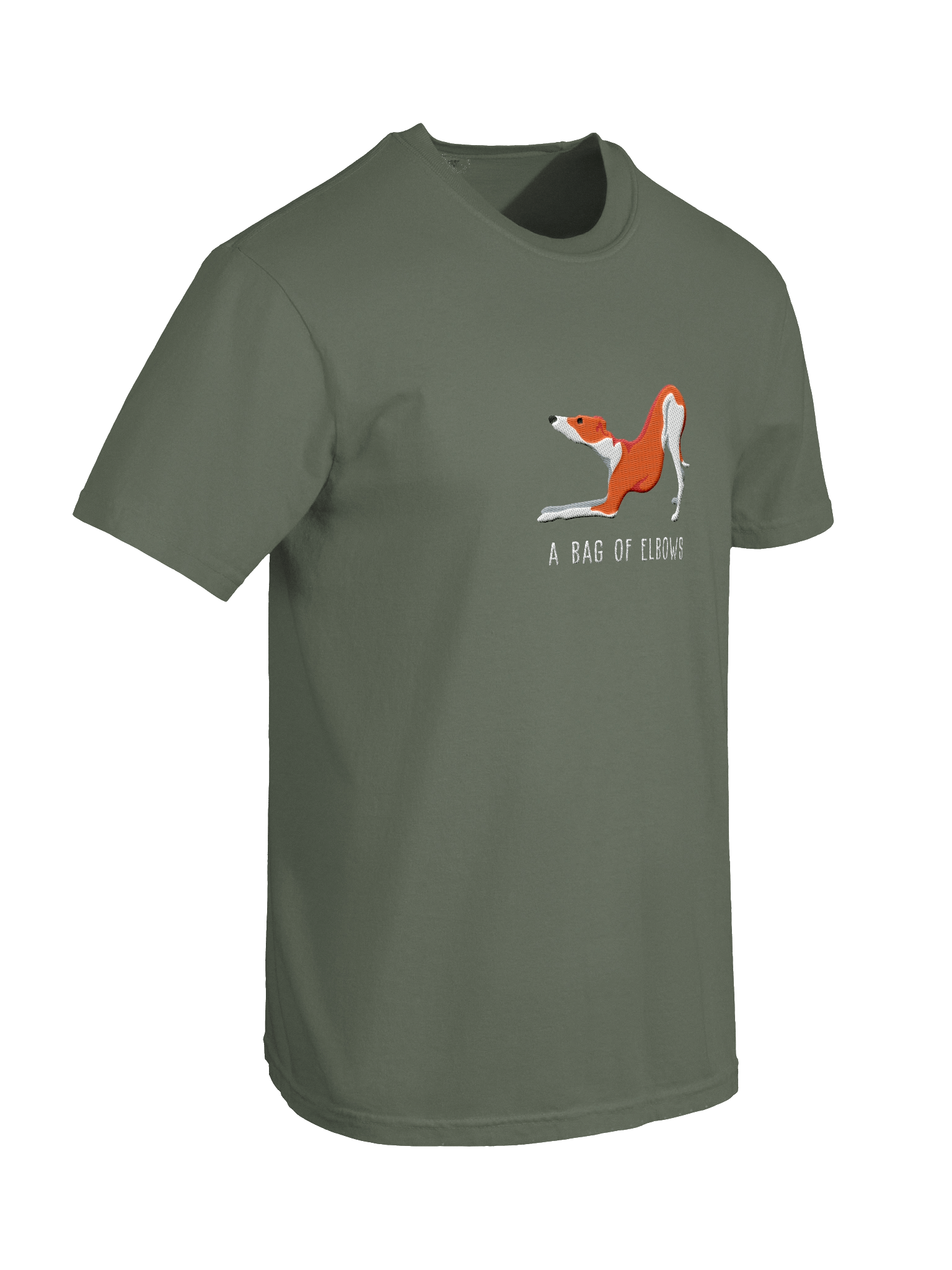A Bag of Elbows T-Shirt(Embroidered) of an Italian Greyhound(Red & White) product image (38)