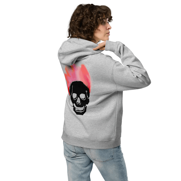 Flaming Skull - Embroidered - Unisex Premium Oversized Hoodie product image (2)