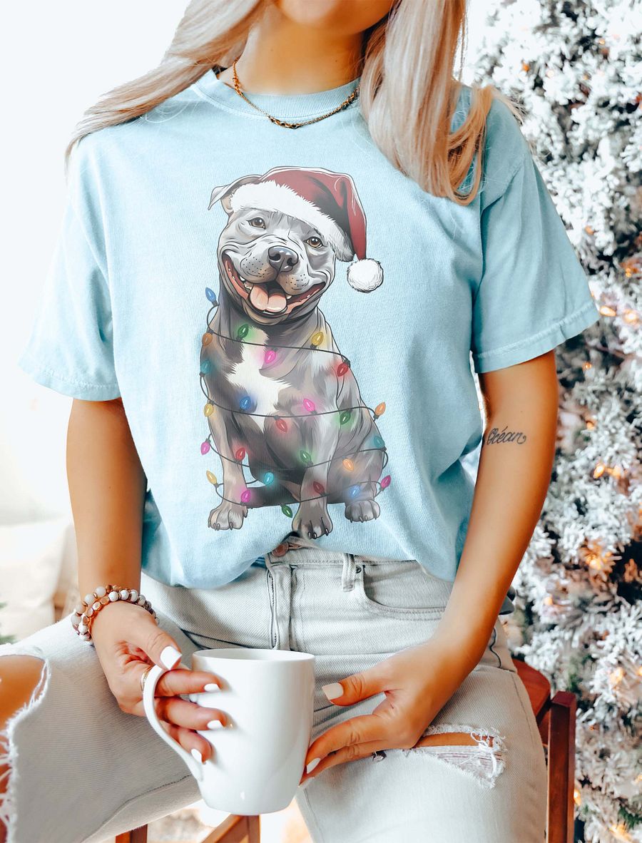 Funny Pitbull Terrier Christmas T-Shirt for Pittie Paw-rents product image (11)