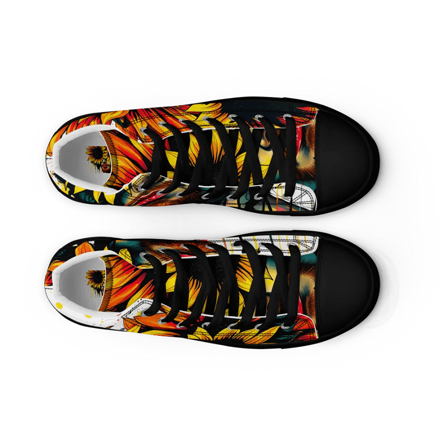 Van Gogh's sunflower gaze, Men's premium canvas High Tops product image (9)