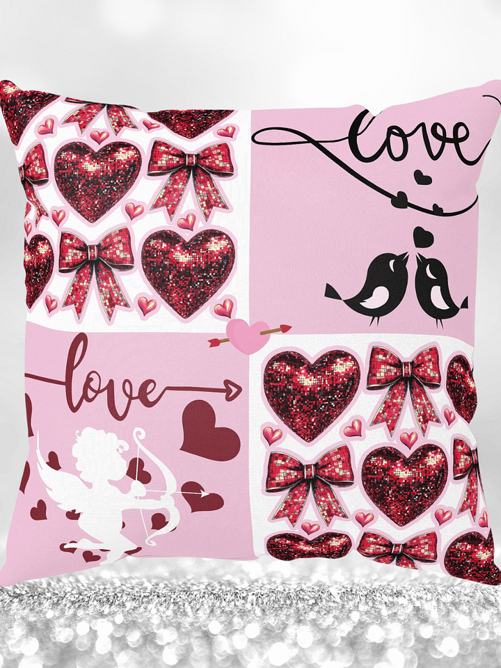 Lovebirds Pink & White Pillow product image (2)
