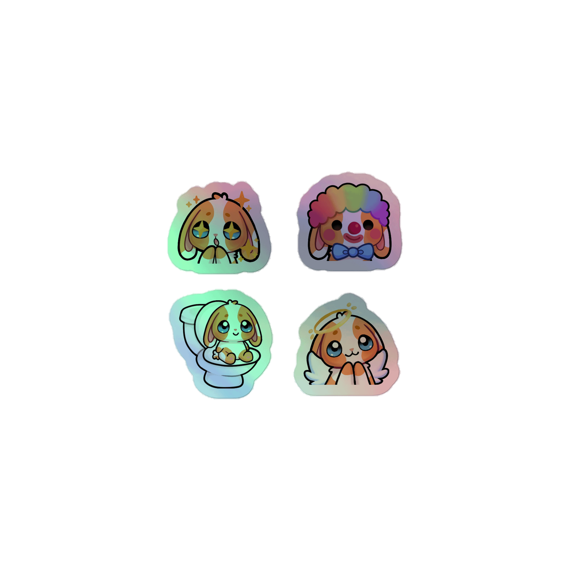 Whimsical Bunny Holographic Sticker Sheet product image (1)