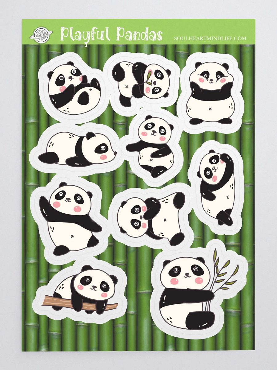 Playful Pandas Kiss-Cut Sticker Sheet product image (3)