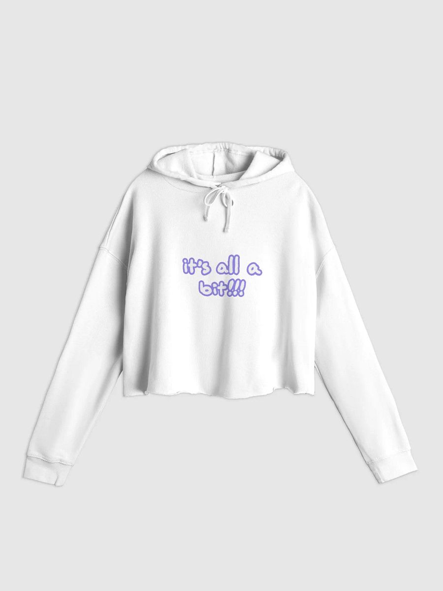 “It’s all a bit!!!” (sm. lined design, #9081ED) lightweight cropped hoodie product image (9)