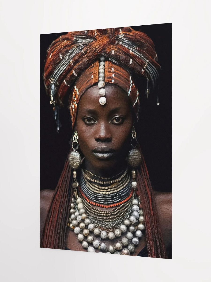 African Woman in Traditional Head Dress, Bronze & Silver Jewelry Poster Print, Unframed product image (3)