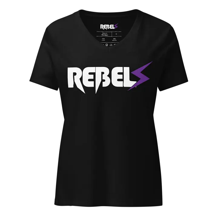 Woman's V Neck | Black | White/Purple product image (1)