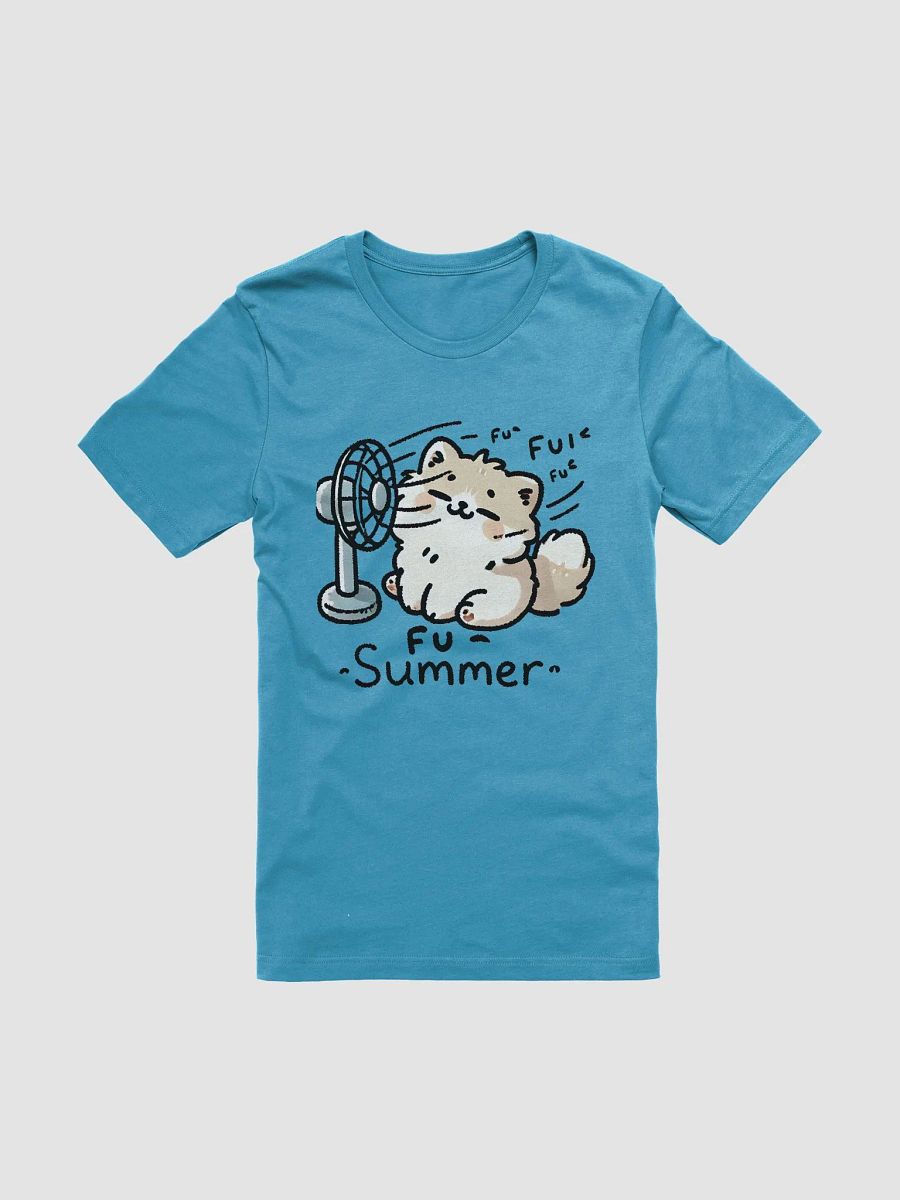 Fu~ Summer - Cute Fluffy Cat with Fan Graphic T-Shirt product image (1)