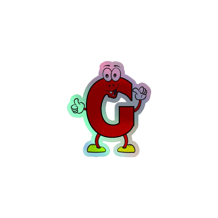 G Holographic Cartoon Character Sticker product image (1)