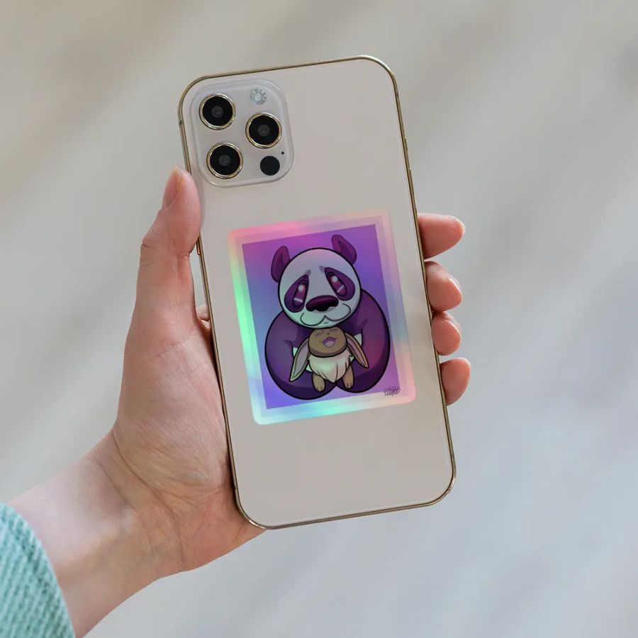 Panda and Fox Holographic Sticker Sheet product image (8)